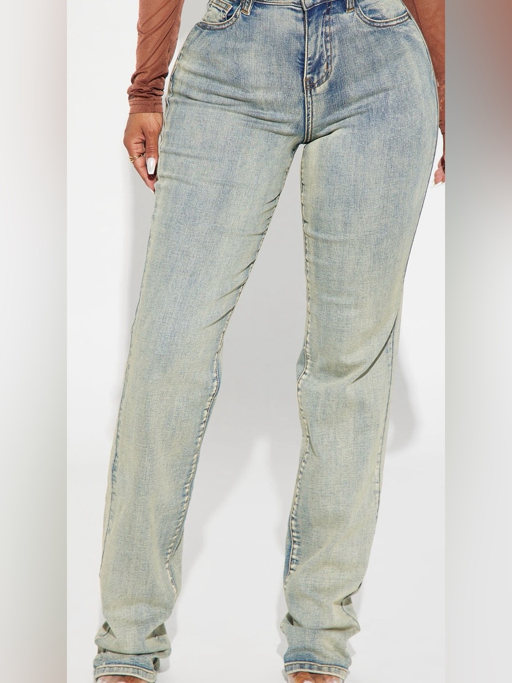 Nwt fashion nova Light Wash High-Rise Straight Women Jeans size 11